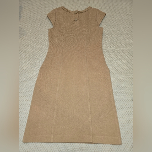 BODEN Women's Sheath Dress Light Brown Stretch Boat Neck Cap Sleeve Butt… - Picture 14 of 15